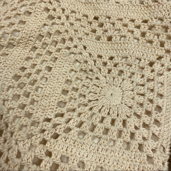 Crochet Boho Cream Bucket Backpack Macrame - Picture 9 of 9